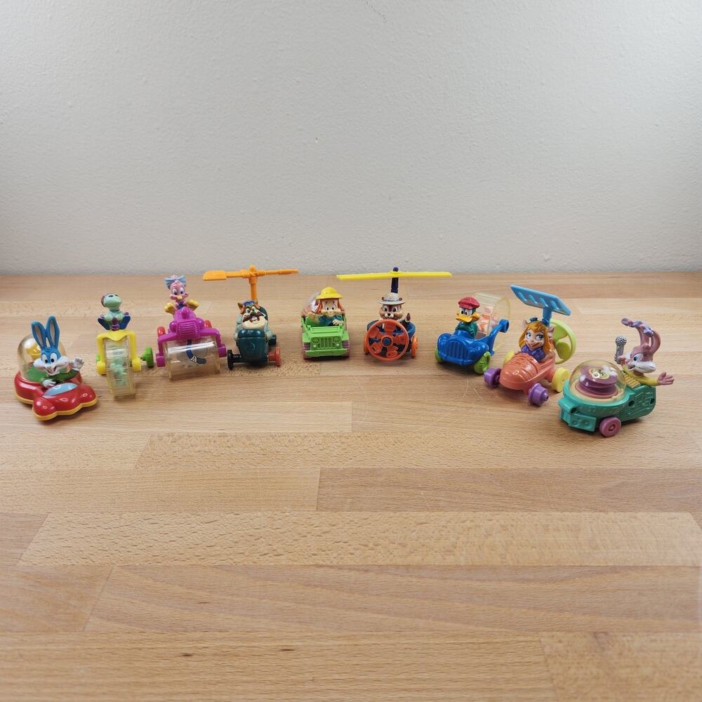 Vintage 1992 Warner Tiny Toons McDonald's Happy Meal Toys- 9 Pc- Wacky Rollers
